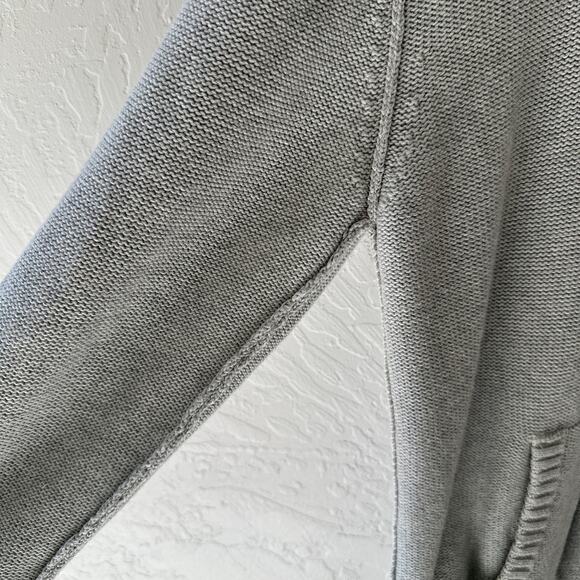 JB HOLT Mens Fulton Lincoln Cotton Chunky Sweater Shawl Size Large Gray Dadcore - Picture 7 of 12